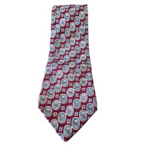Classico Anthony’s per l’uomo Silk Tie Burgundy Geometric Pattern Made in Canada